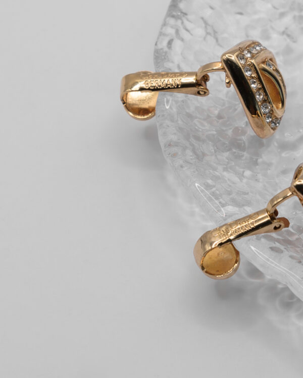 Klipsy Christian Dior – romantyczne złote serca z kryształkami