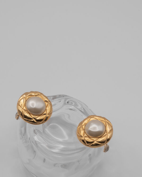 Klipsy Chanel Paris z perłą