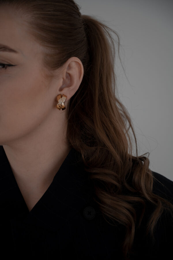 Klipsy Christian Dior - przeplatana forma