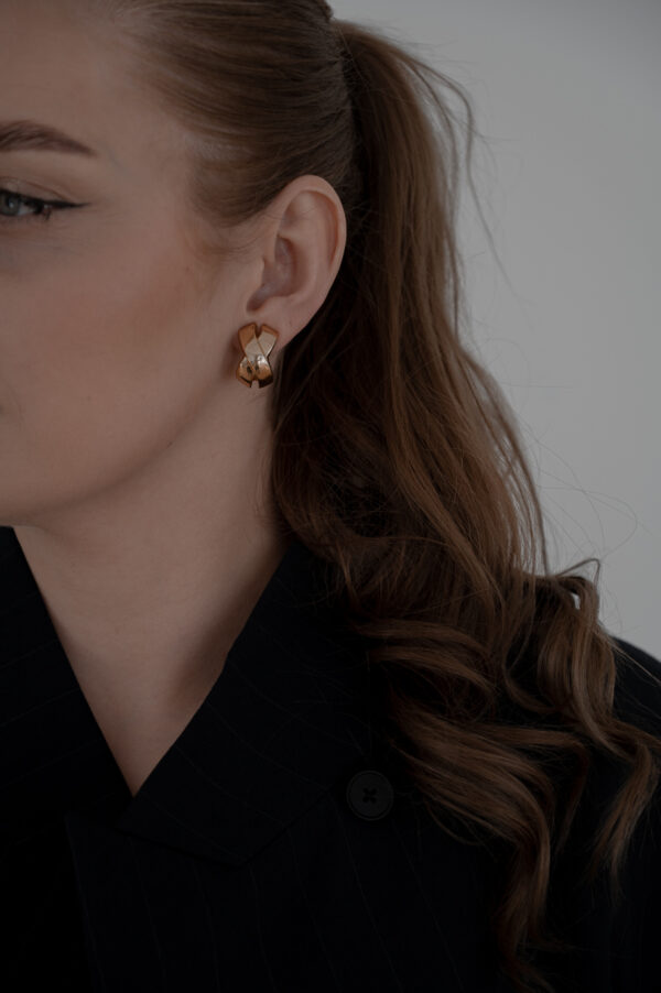 Klipsy Christian Dior - przeplatana forma
