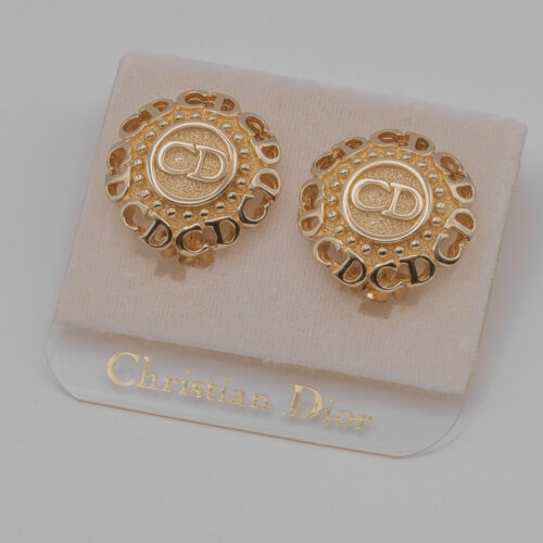 Klipsy Christian Dior – monogram CD, na oryginalnej karcie