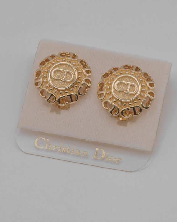 Klipsy Christian Dior – monogram CD, na oryginalnej karcie