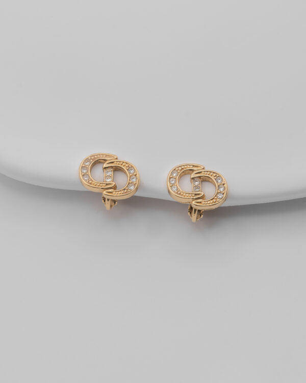 Klipsy Christian Dior z monogramem CD