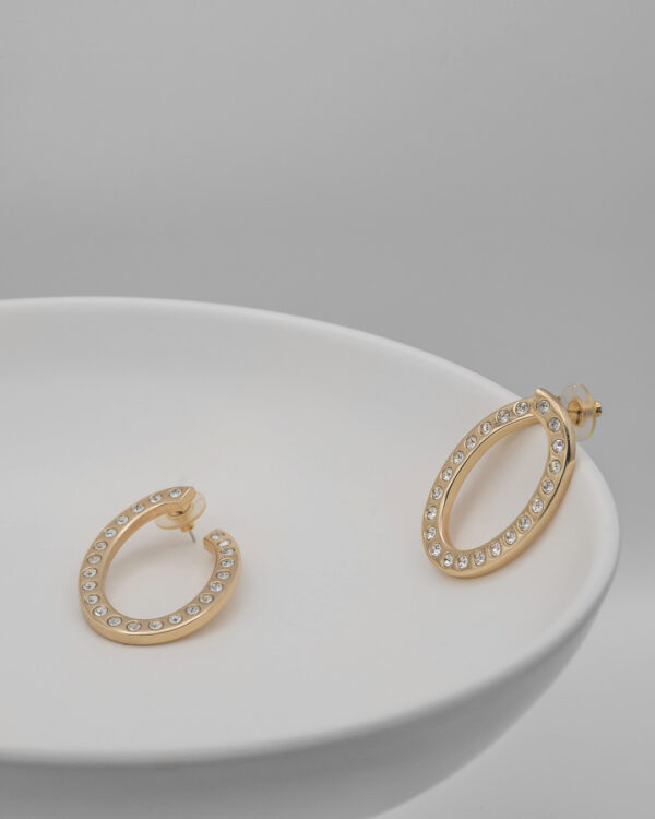 Kolczyki Christian Dior – złote koła z kryształkami