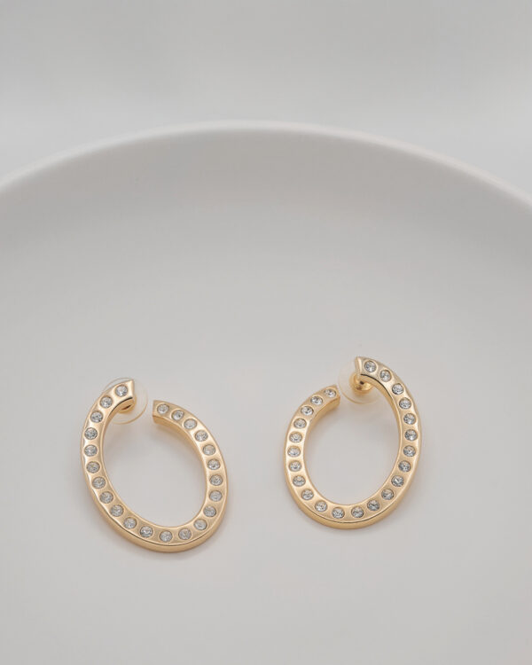 Kolczyki Christian Dior – złote koła z kryształkami
