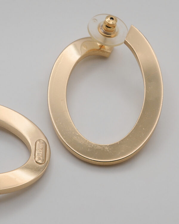 Kolczyki Christian Dior – złote koła z kryształkami