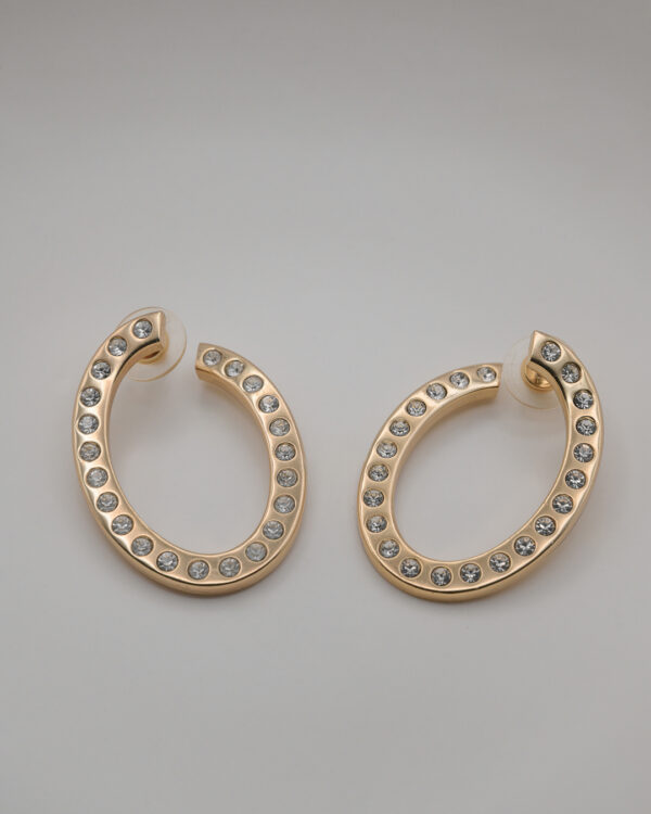 Kolczyki Christian Dior – złote koła z kryształkami