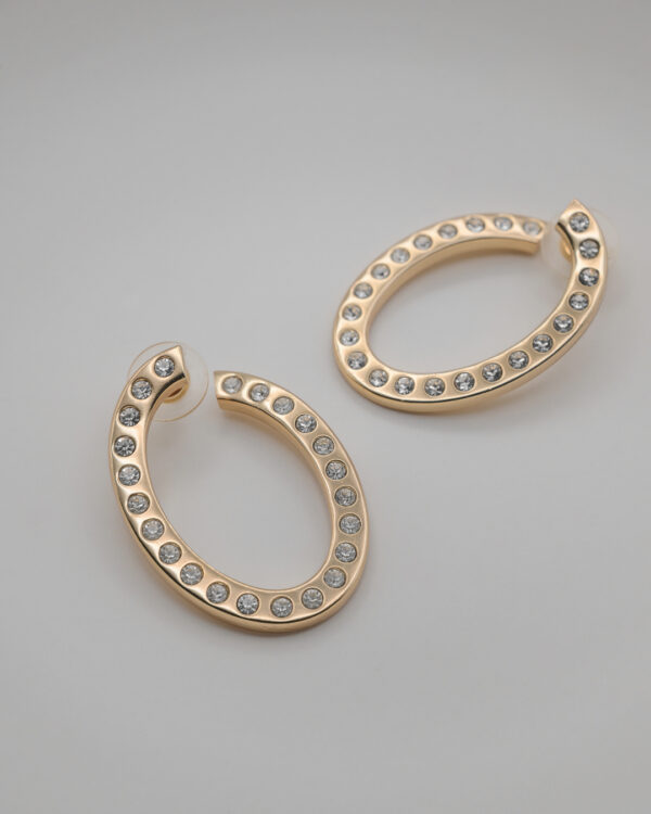 Kolczyki Christian Dior – złote koła z kryształkami