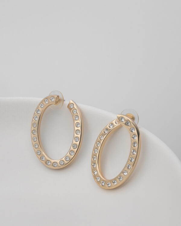 Kolczyki Christian Dior – złote koła z kryształkami