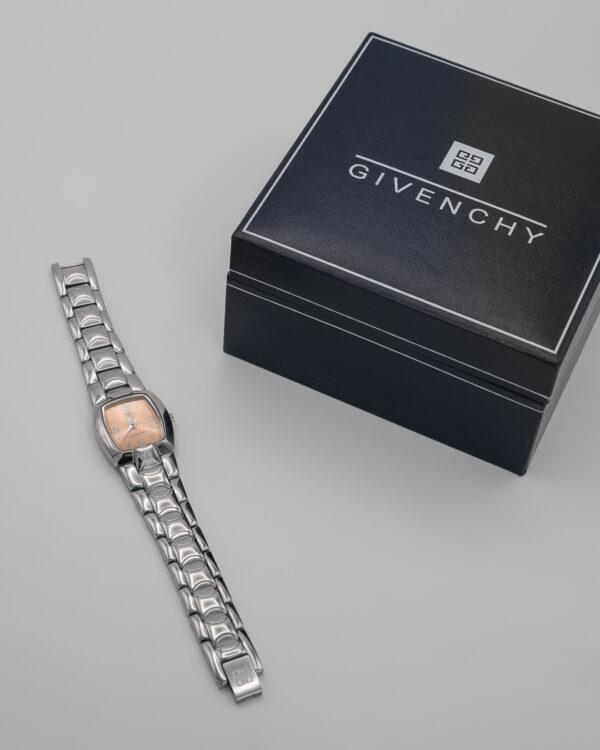 Zegarek Givenchy – srebrna bransoleta, jasna tarcza