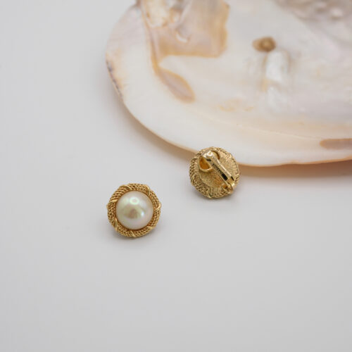 KOLCZYKI D4 Klipsy Christian Dior z perłą