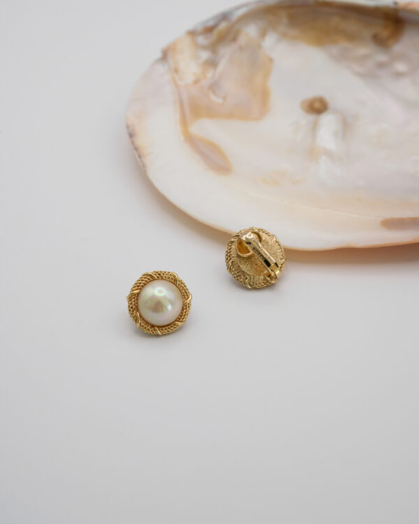 KOLCZYKI D4 Klipsy Christian Dior z perłą