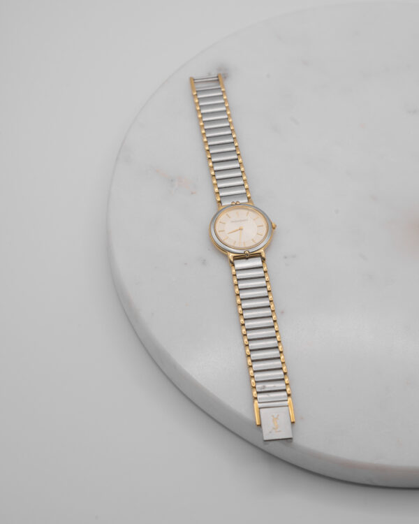 Minimalistyczny zegarek YSL- bicolor