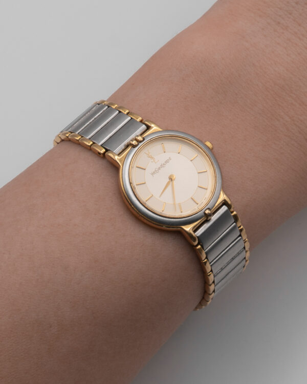 Minimalistyczny zegarek YSL- bicolor