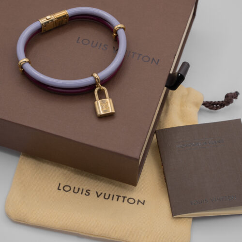 Bransoletka Louis Vuitton z kolekcji lat 2000–2010 – lakierowana skóra i złocone detale