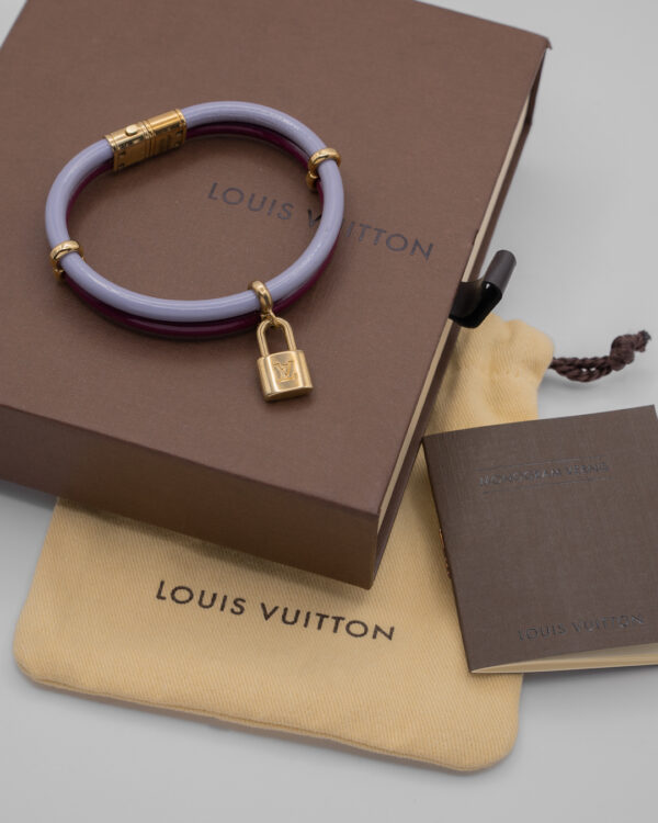 Bransoletka Louis Vuitton z kolekcji lat 2000–2010 – lakierowana skóra i złocone detale
