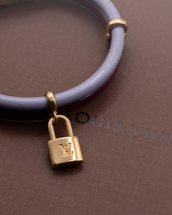 Bransoletka Louis Vuitton z kolekcji lat 2000–2010 – lakierowana skóra i złocone detale