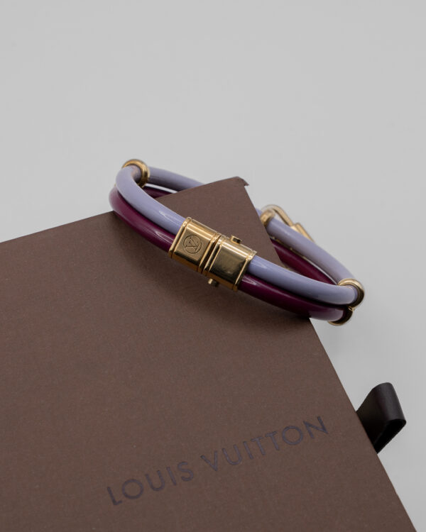 Bransoletka Louis Vuitton z kolekcji lat 2000–2010 – lakierowana skóra i złocone detale