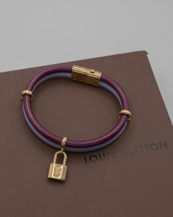 Bransoletka Louis Vuitton z kolekcji lat 2000–2010 – lakierowana skóra i złocone detale