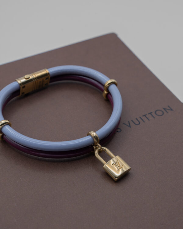Bransoletka Louis Vuitton z kolekcji lat 2000–2010 – lakierowana skóra i złocone detale