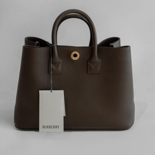 Nowa skórzana torebka Burberry - ultra modny czekoladowy kolor