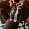 Skórzana nowa torebka Burberry w kratę – worek, crossbody