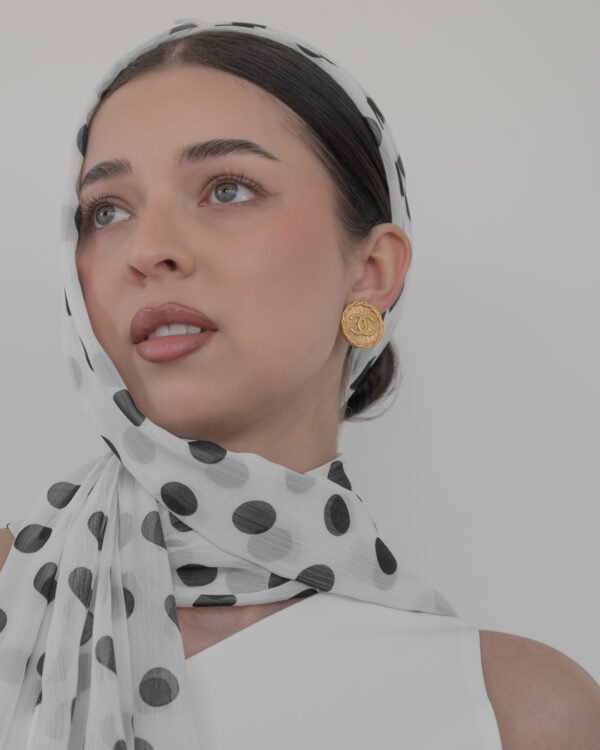 Klipsy Coco Chanel haute couture - strukturyzowane CC, lata 80