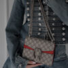 Torebka Gucci Dionysus GG Supreme mini bag - palladowe okucia i łańcuszek