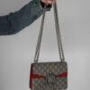 Torebka Gucci Dionysus GG Supreme mini bag - palladowe okucia i łańcuszek