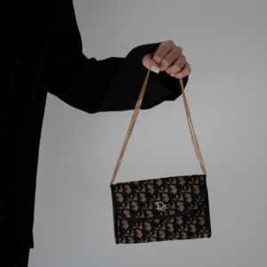 Torebka Christian Dior Trotter Oblique Chain Wallet – Monogram Canvas & Gold-Tone Chain