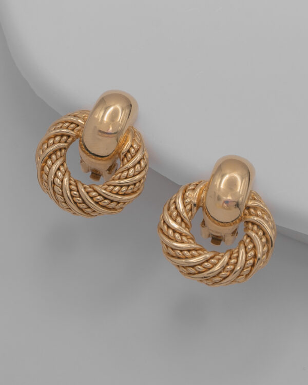 Klipsy Christian Dior - pozłacane "rope knot" pleciony węzeł, lata 80/90