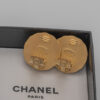 Klipsy Coco Chanel haute couture - strukturyzowane CC, lata 80