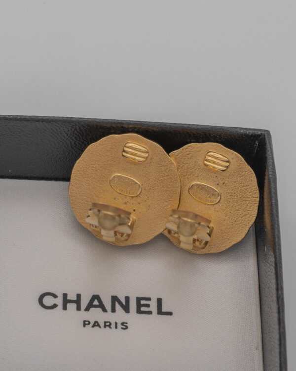 Klipsy Coco Chanel haute couture - strukturyzowane CC, lata 80