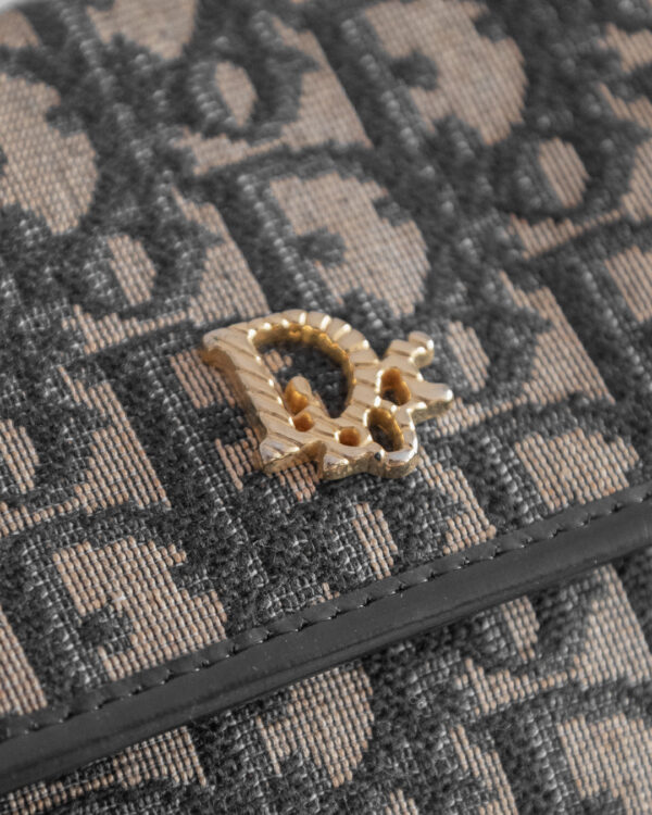 Torebka Christian Dior Trotter Oblique Chain Wallet – Monogram Canvas & Gold-Tone Chain