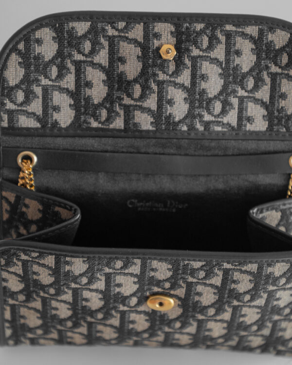 Torebka Christian Dior Trotter Oblique Chain Wallet – Monogram Canvas & Gold-Tone Chain