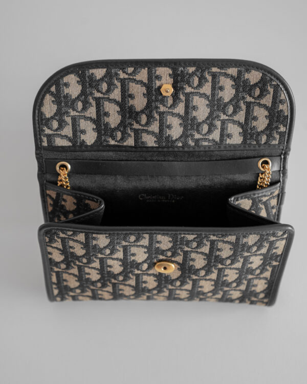 Torebka Christian Dior Trotter Oblique Chain Wallet – Monogram Canvas & Gold-Tone Chain