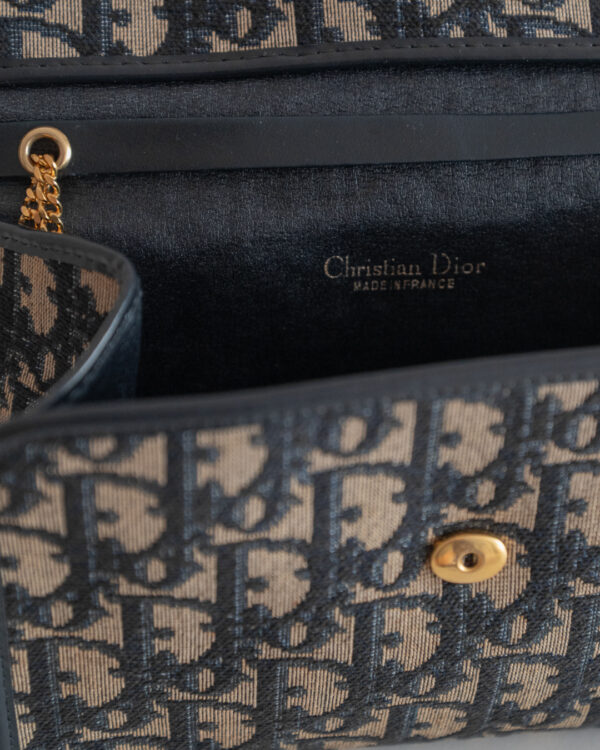 Torebka Christian Dior Trotter Oblique Chain Wallet – Monogram Canvas & Gold-Tone Chain