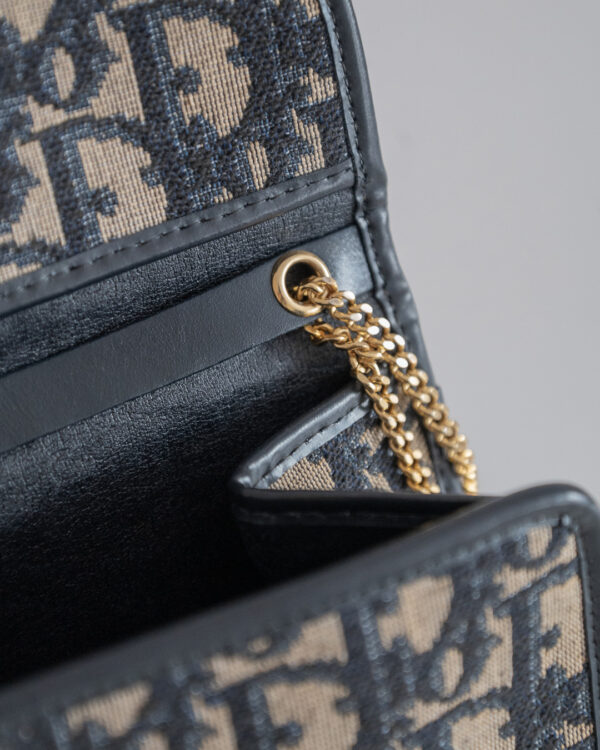 Torebka Christian Dior Trotter Oblique Chain Wallet – Monogram Canvas & Gold-Tone Chain