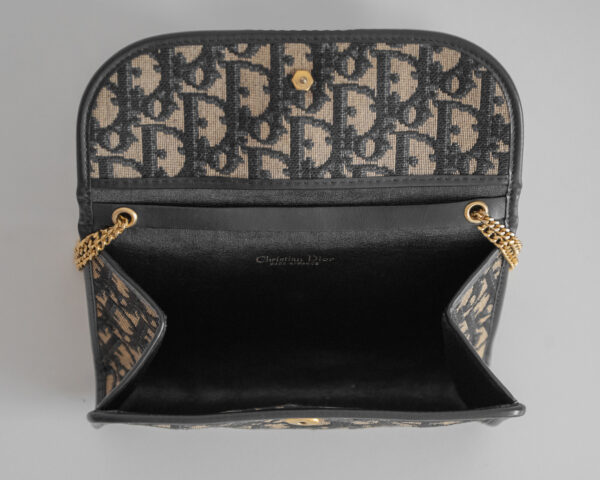 Torebka Christian Dior Trotter Oblique Chain Wallet – Monogram Canvas & Gold-Tone Chain