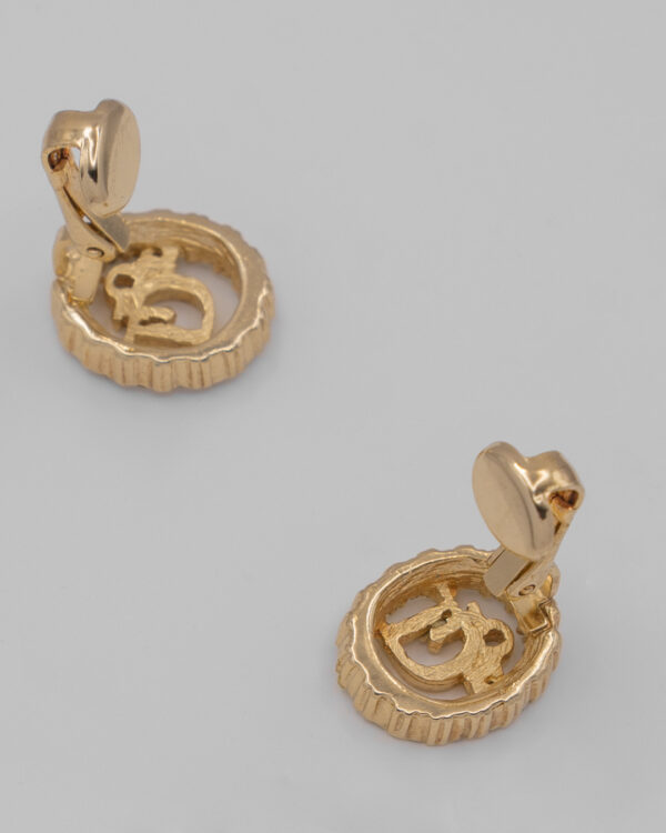 Klipsy z kryształkami i logo Dior
