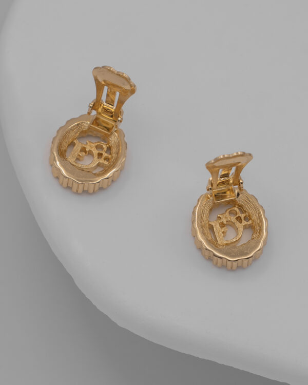 Klipsy z kryształkami i logo Dior