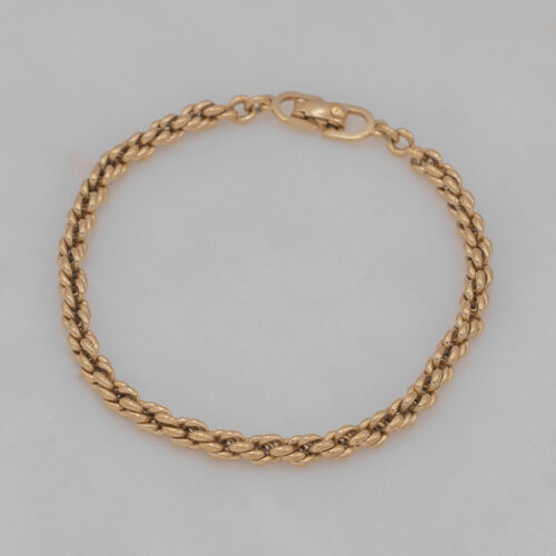 Bransoletka Christian Dior - pozłacana, klasyczny skrecany splot, rope chain