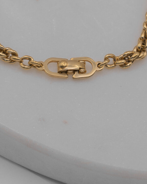 Bransoletka Christian Dior - pozłacana, klasyczny skrecany splot, rope chain