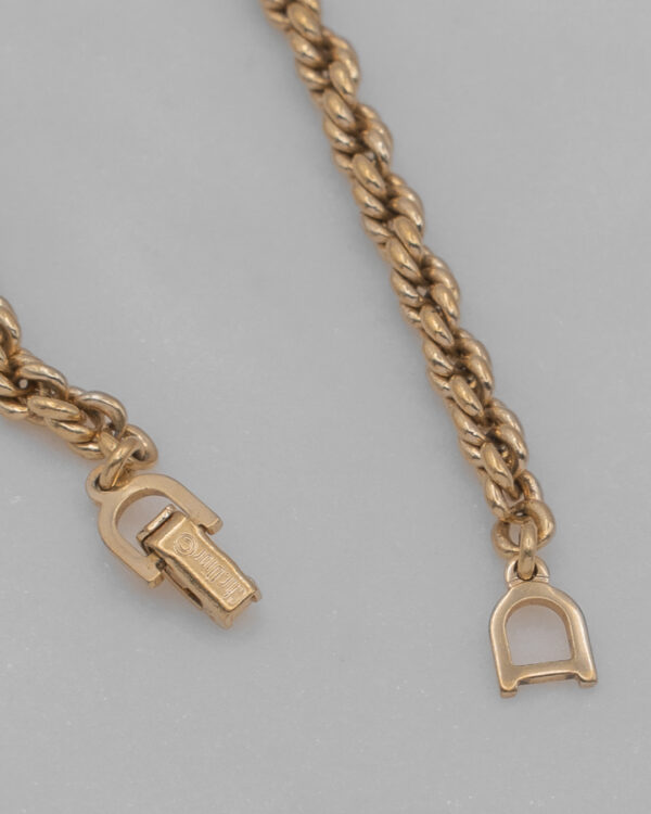 Bransoletka Christian Dior - pozłacana, klasyczny skrecany splot, rope chain