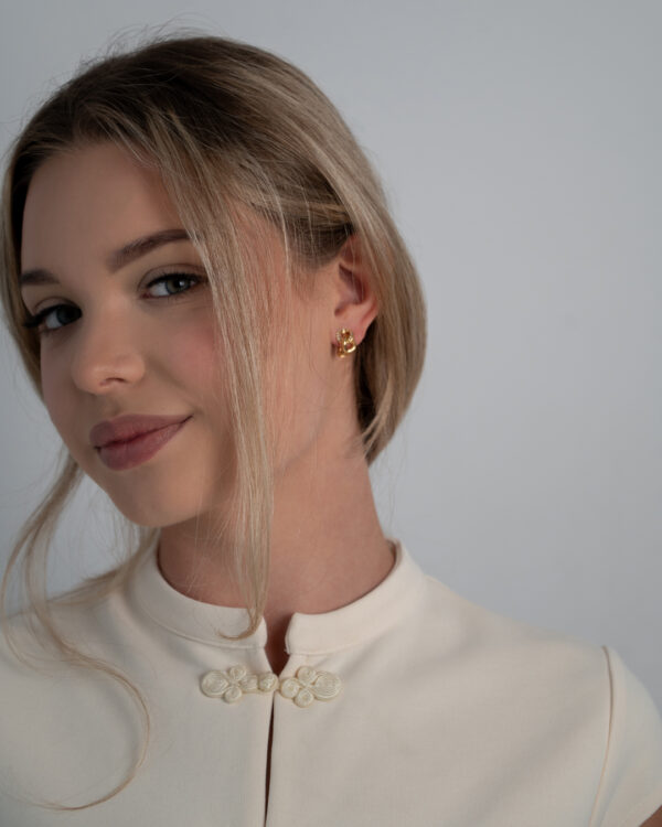KlipsyChristian Dior  – złote z kryształami w stylu rope knot, lata 80./90.