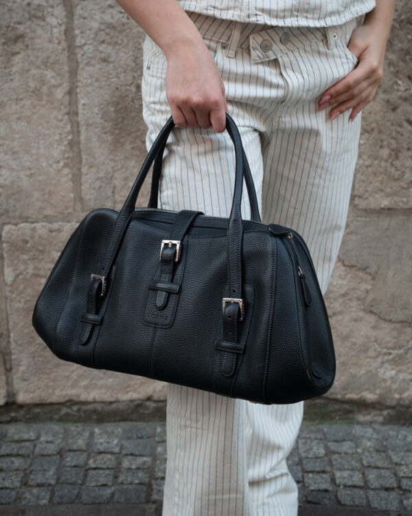Torebka Loewe Vintage Black Leather Doctor Bag 90s