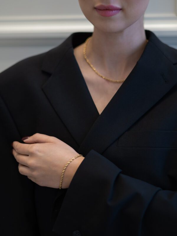 Komplet biżuterii Givenchy - naszyjnik i bransoletka Twisted Rope, lata 80./90.