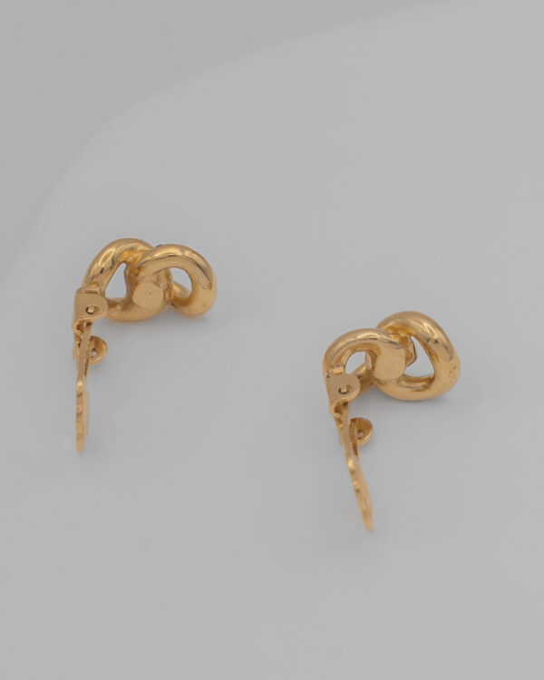 KlipsyChristian Dior  – złote z kryształami w stylu rope knot, lata 80./90.