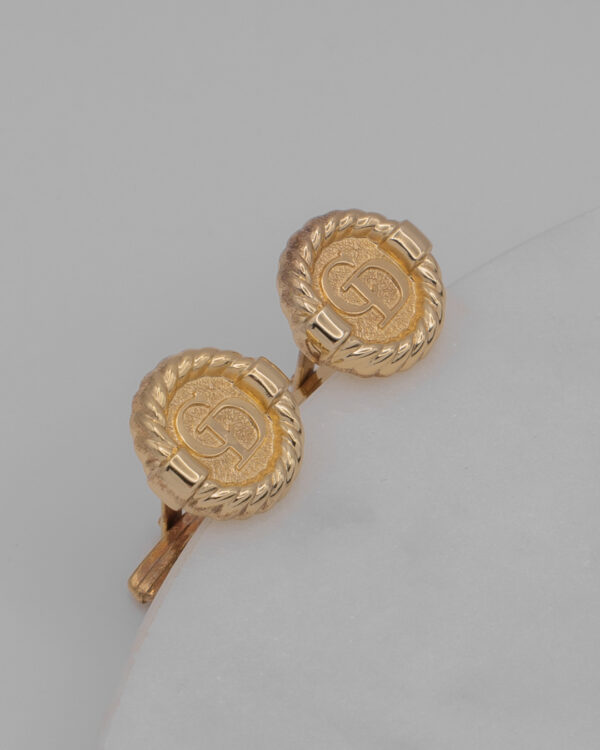 Męski komplet Christian Dior – spinki do mankietów i szpilka do krawata (tie pin)
