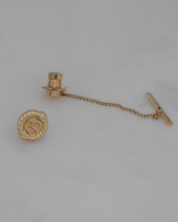 Męski komplet Christian Dior – spinki do mankietów i szpilka do krawata (tie pin)